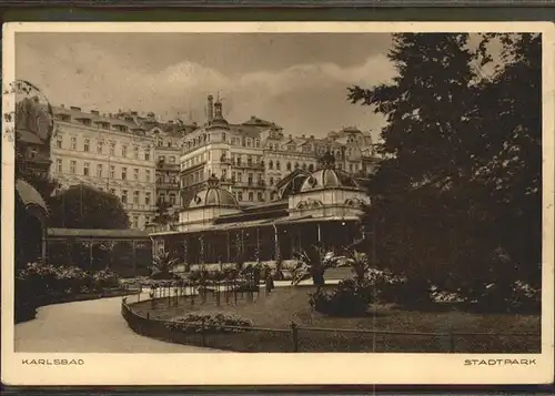 Karlsbad Eger Boehmen Stadtpark Kat. Karlovy Vary