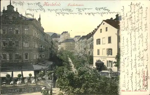 Karlsbad Eger Boehmen Parkstrasse Kat. Karlovy Vary