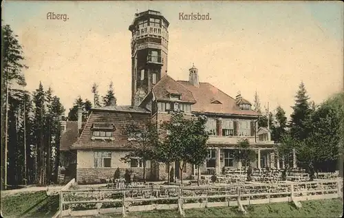 Karlsbad Eger Boehmen Aberg Aussichtsturm Gaststaette Kat. Karlovy Vary