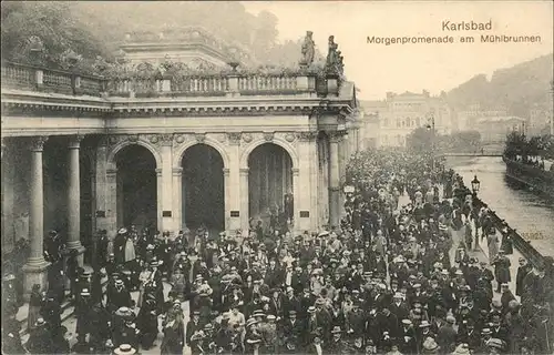 Karlsbad Eger Boehmen Morgenpromenade Muehlbrunnen Kolonnade Kat. Karlovy Vary