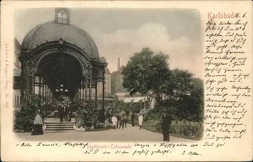 Karlsbad Eger Boehmen Stadtpark Colonnade Kat. Karlovy Vary