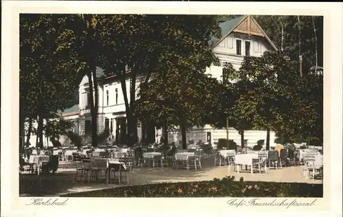 Karlsbad Eger Boehmen Cafe Freundschaftssaal Gartenterrasse Kat. Karlovy Vary