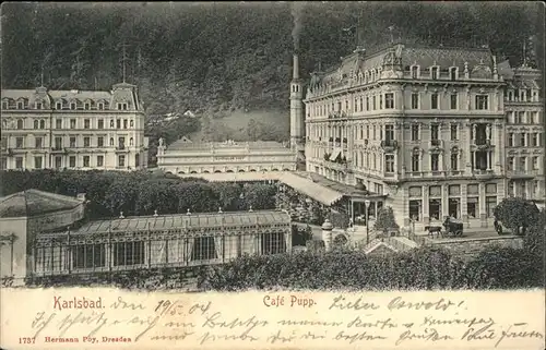 Karlsbad Eger Boehmen Cafe Pupp Grand Hotel Kat. Karlovy Vary