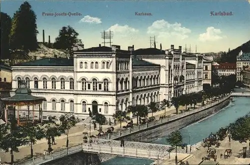 Karlsbad Eger Boehmen Franz Josephs Quelle Kurhaus Pavillon Kat. Karlovy Vary