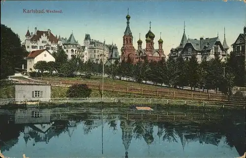 Karlsbad Eger Boehmen Westend Villenkolonie Russische Kirche Kat. Karlovy Vary