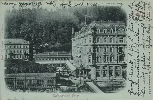 Karlsbad Eger Boehmen Etablissement Pupp Grand Hotel Kat. Karlovy Vary