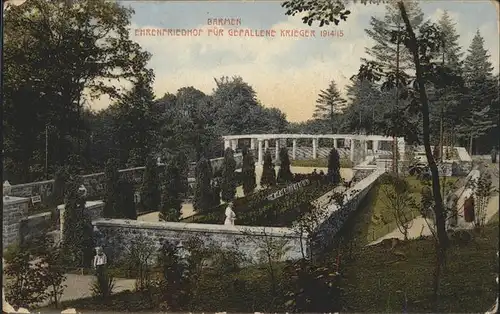 Barmen Wuppertal Ehrenfriedhof gefallener Kriefer 1914 15 Kat. Wuppertal
