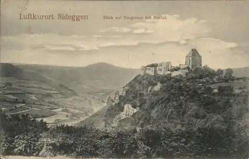 Nideggen Eifel Burgruine Rurtal Kat. Nideggen