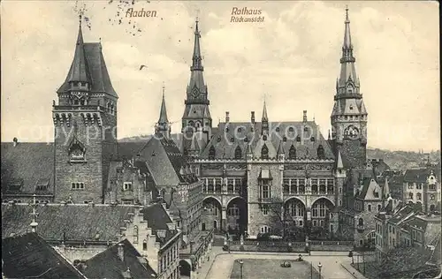 Aachen Rathaus Rueckansicht Kat. Aachen