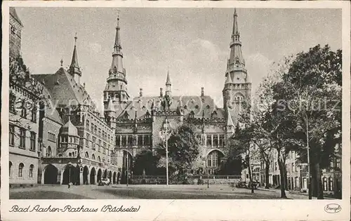 Aachen Rathaus Rueckseite Kat. Aachen