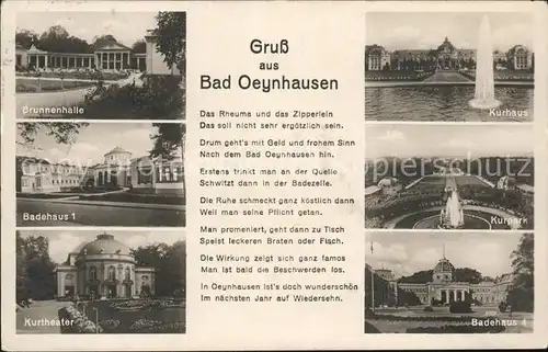 Bad Oeynhausen Brunnenhalle Kurhaus Theater Badehaus I und IV Fontaene Kat. Bad Oeynhausen