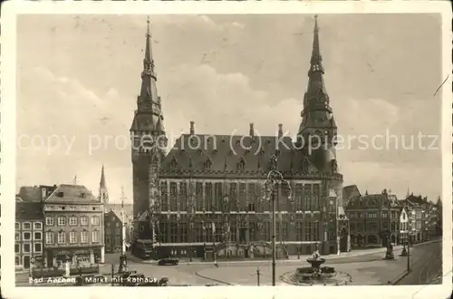 Aachen Markt mit Rathaus Kat. Aachen