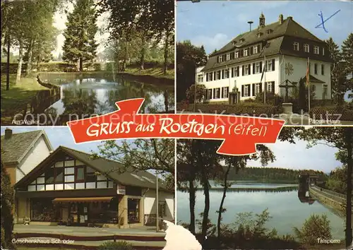 Roetgen Eifel Am Weiher Pacelli Haus Talsperre Geschenkhaus Schroeder Kat. Roetgen