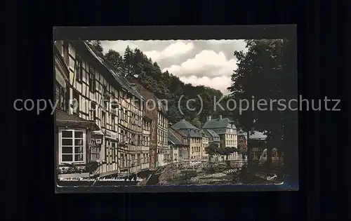 Monschau Fachwerkhaeuser an der Rur Kat. Monschau