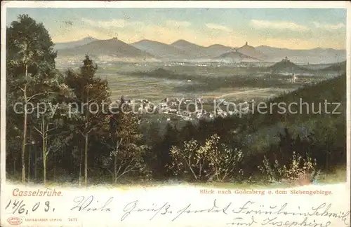 Bad Godesberg Blick auf Godesberg und Siebengebirge Kat. Bonn