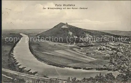 Porta Westfalica Wittekindsberg mit Kaiser Wilhelm Denkmal Kat. Porta Westfalica