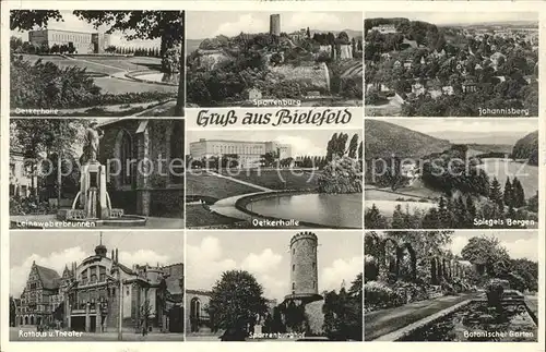 Bielefeld Leineweberbrunnen Oetkerhalle Sparrenburghof Botanischer Garten Kat. Bielefeld