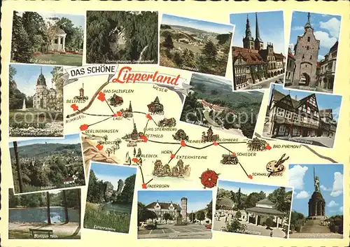 Bielefeld Lipperland Landkaarte Ansichten Kat. Bielefeld