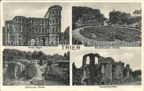 Trier Amphitheater Porta Nigra Kaiserthermen Roemische Baeder Kat. Trier