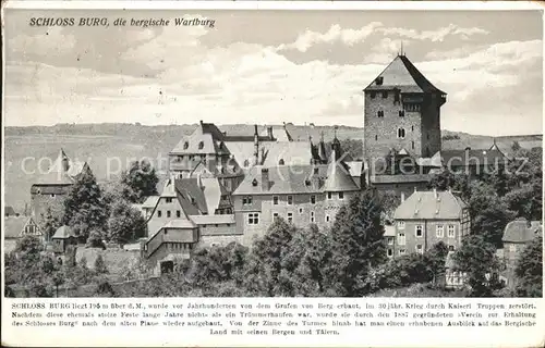 Remscheid Schloss Burg bergische Wartburg Kat. Remscheid
