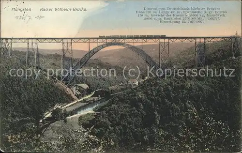 Muengsten Kaiser Wilhelm Bruecke Kat. Remscheid