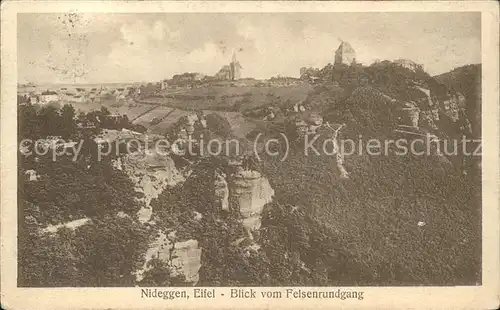 Nideggen Eifel Blick vom Felsenrundgang Kat. Nideggen