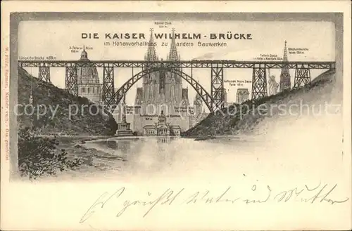 Muengsten Kaiser Wilhelm Bruecke Wupper Eisenbahn Koelner Dom Kat. Remscheid