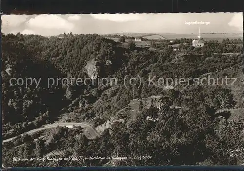 Nideggen Eifel Blick von Burgruine Jugendherberge Kat. Nideggen