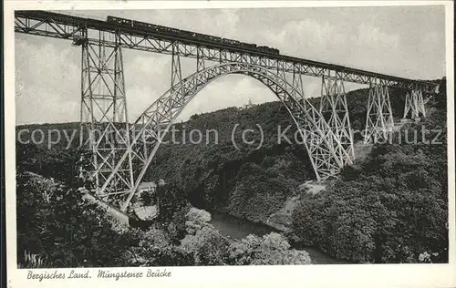 Muengsten Kaiser Wilhelm Bruecke Wupper Eisenbahn Kat. Remscheid