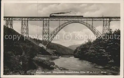 Muengsten Kaiser Wilhelm Bruecke Wupper Eisenbahn Kat. Remscheid