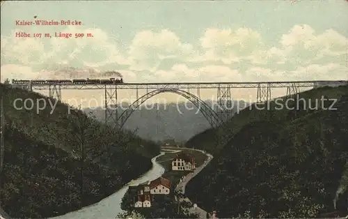 Muengsten Kaiser Wilhelm Bruecke Wupper Eisenbahn Kat. Remscheid