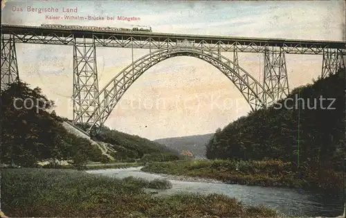 Muengsten Kaiser Wilhelm Bruecke Wupper Eisenbahn Kat. Remscheid