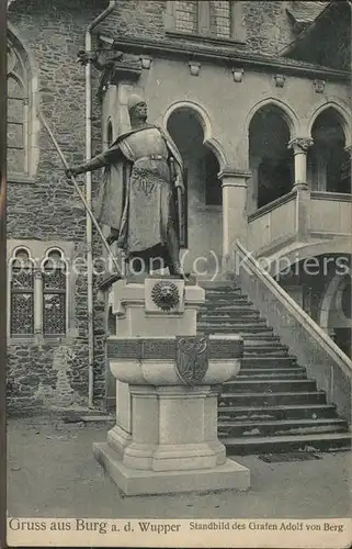 Burg Wupper Standbild Graf Adolf von Berg Kat. Solingen