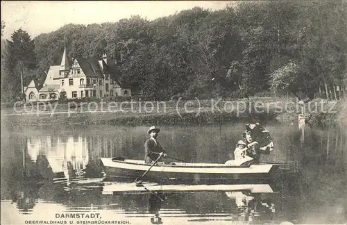 Darmstadt Oberwaldhaus Steinbrueckerteich Ruderboot Kat. Darmstadt