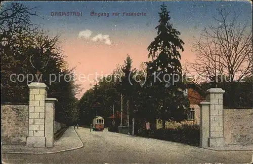 Darmstadt Eingang zur Fasanerie Strassenbahn Kat. Darmstadt