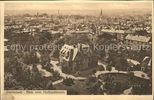 Darmstadt Panorama vom Hochzeitsturm Kat. Darmstadt