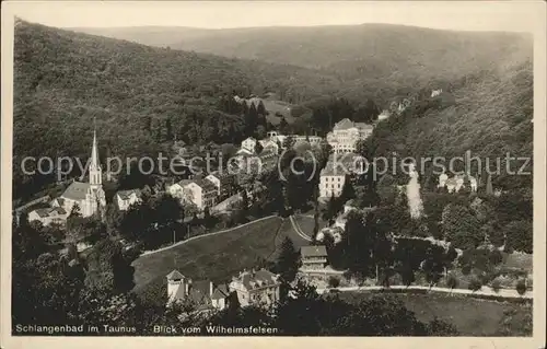 Schlangenbad Taunus Panorama vom Wilhelmsfelsen Kat. Schlangenbad