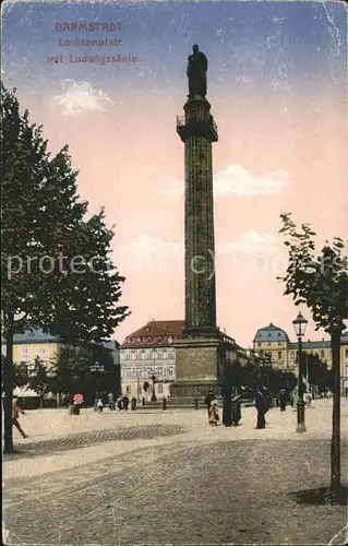 Darmstadt Luisenplatz Ludwigssaeule Kat. Darmstadt