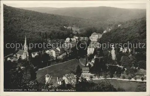 Schlangenbad Taunus Panorama vom Wilhelmsfelsen Kat. Schlangenbad