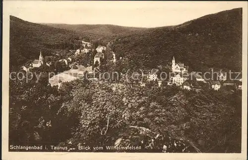 Schlangenbad Taunus Panorama vom Wilhelmsfelsen Kat. Schlangenbad