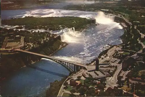 Niagara Falls Ontario Aerial panoramic view Rainbow Bridge Kat. Niagara Falls