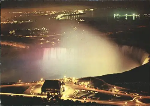Niagara Falls Ontario Illuminated view Horseshoe Falls taken from Seagrams Tower Kat. Niagara Falls