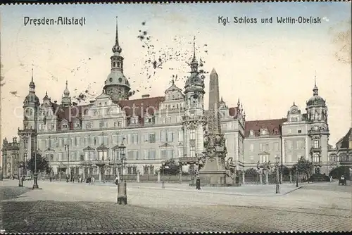 Dresden Altstadt Kgl. Schloss Wettin Obelisk Kat. Dresden