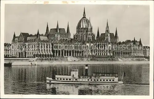 Budapest Parlament Dampfschiff Kat. Budapest