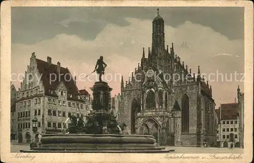 Nuernberg Neptunbrunnen Frauenkirche Kat. Nuernberg