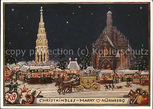 Nuernberg Christinkdles Markt Kutsche Kat. Nuernberg