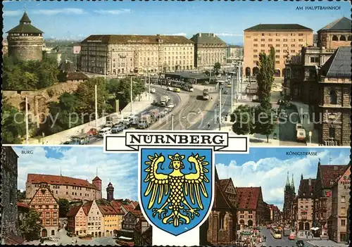 Nuernberg Koenigstrasse Hauptbahnhof Burg Kat. Nuernberg