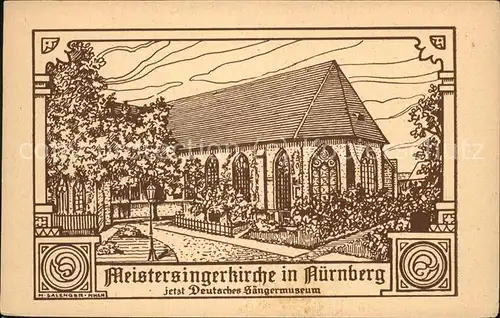 Nuernberg Meistersingerkirche Saengermuseum Kat. Nuernberg