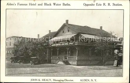 Alden New York John K. Healy Managing Director Aldens Famous Hotel Black Water Baths Kat. Alden