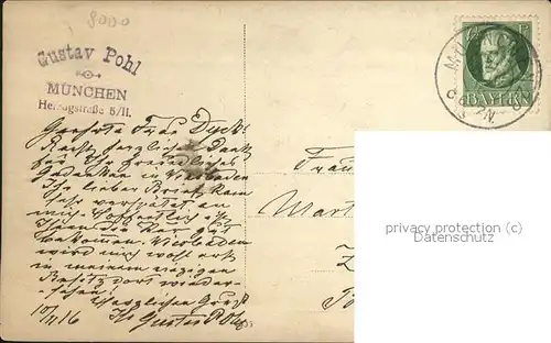 Muenchen Gustav Pohl  Kat. Muenchen